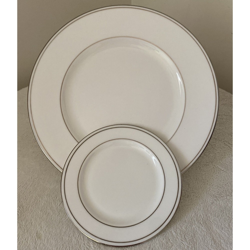 Lenox Bone China Federal Platinum Collection White Dinner & Bread & Butt…